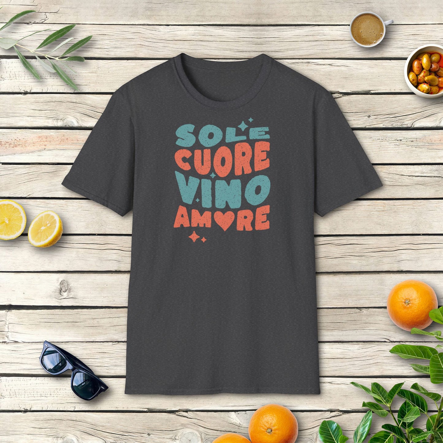 Sole, cuore, vino, amore - T-Shirt