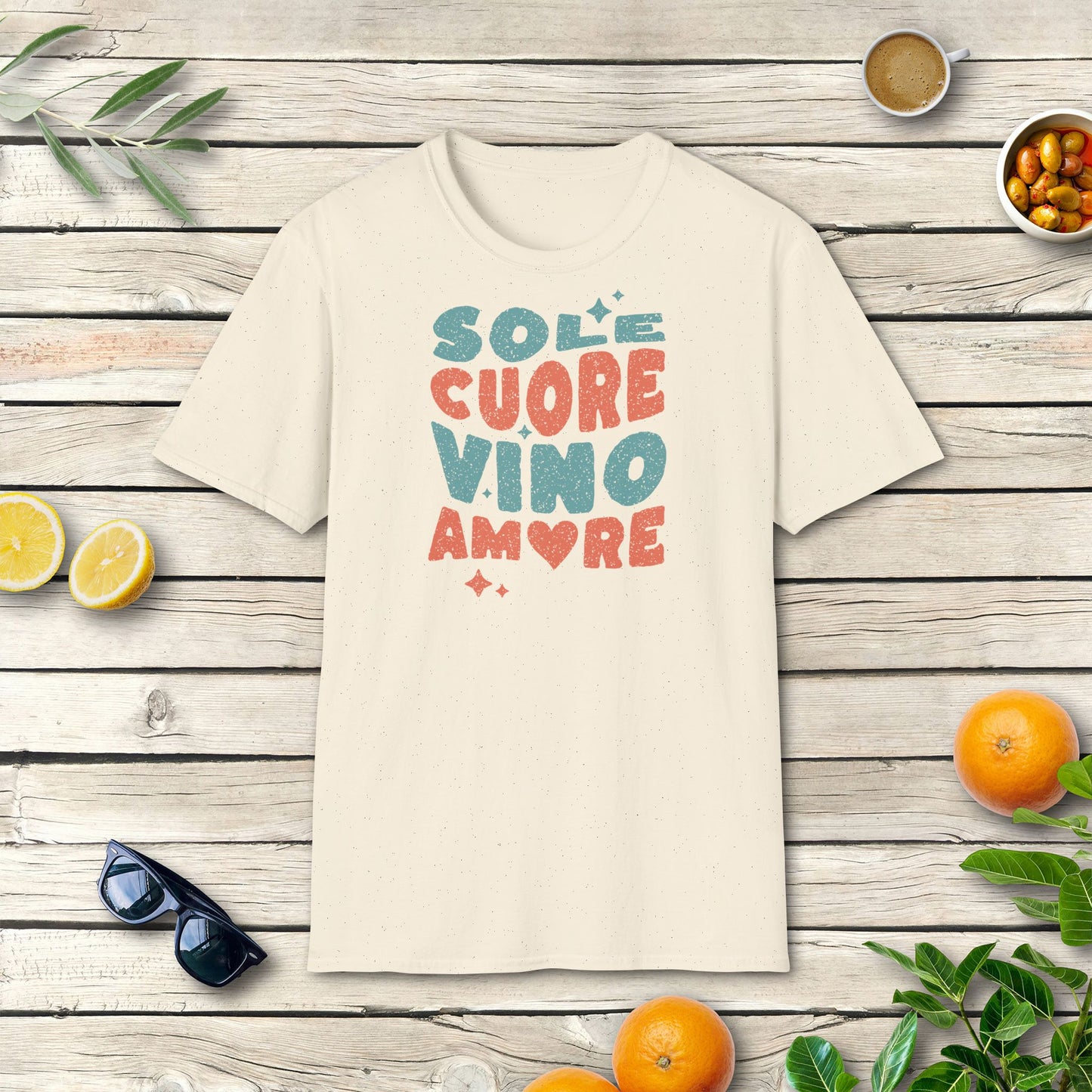 Sole, cuore, vino, amore - T-Shirt