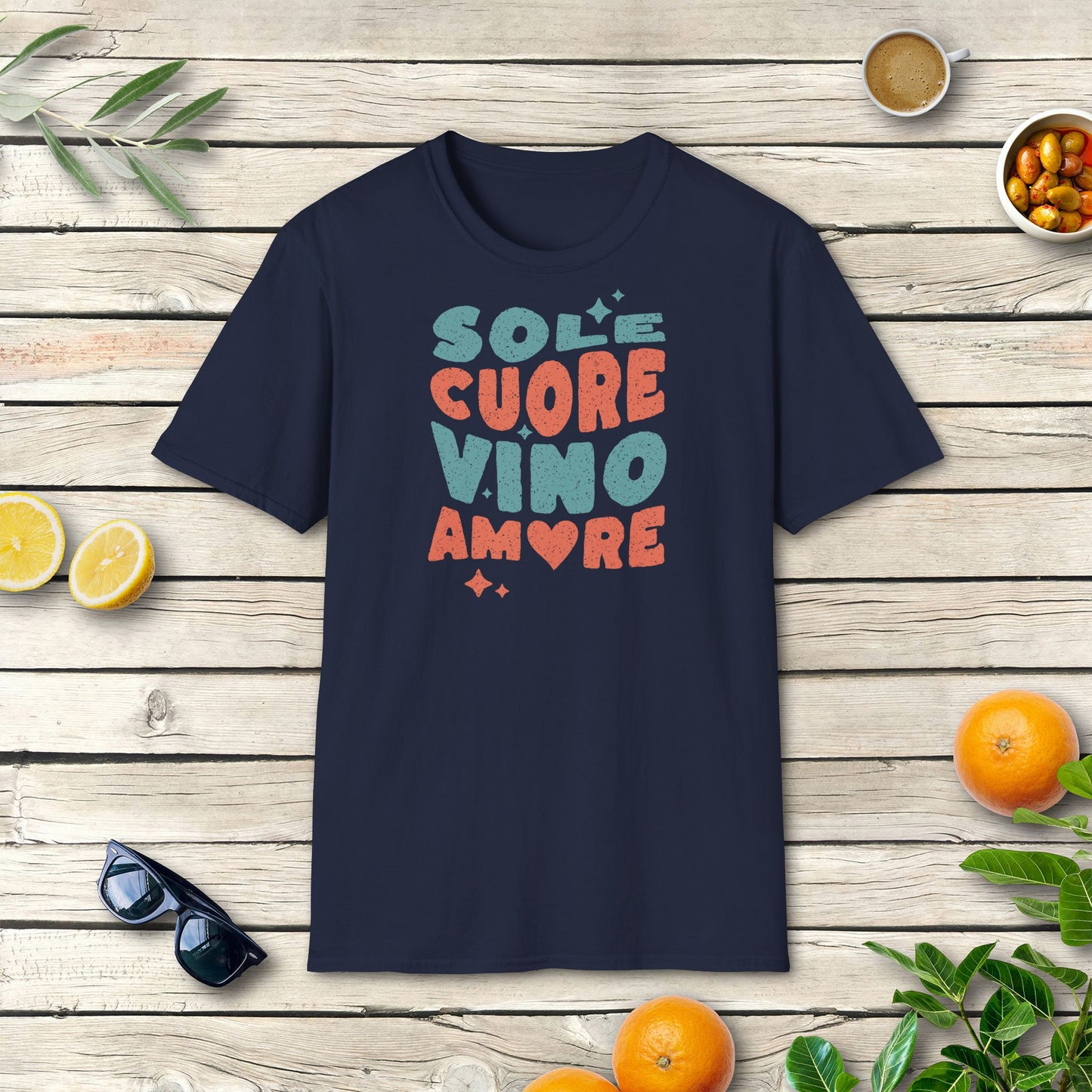 Sole, cuore, vino, amore - T-Shirt