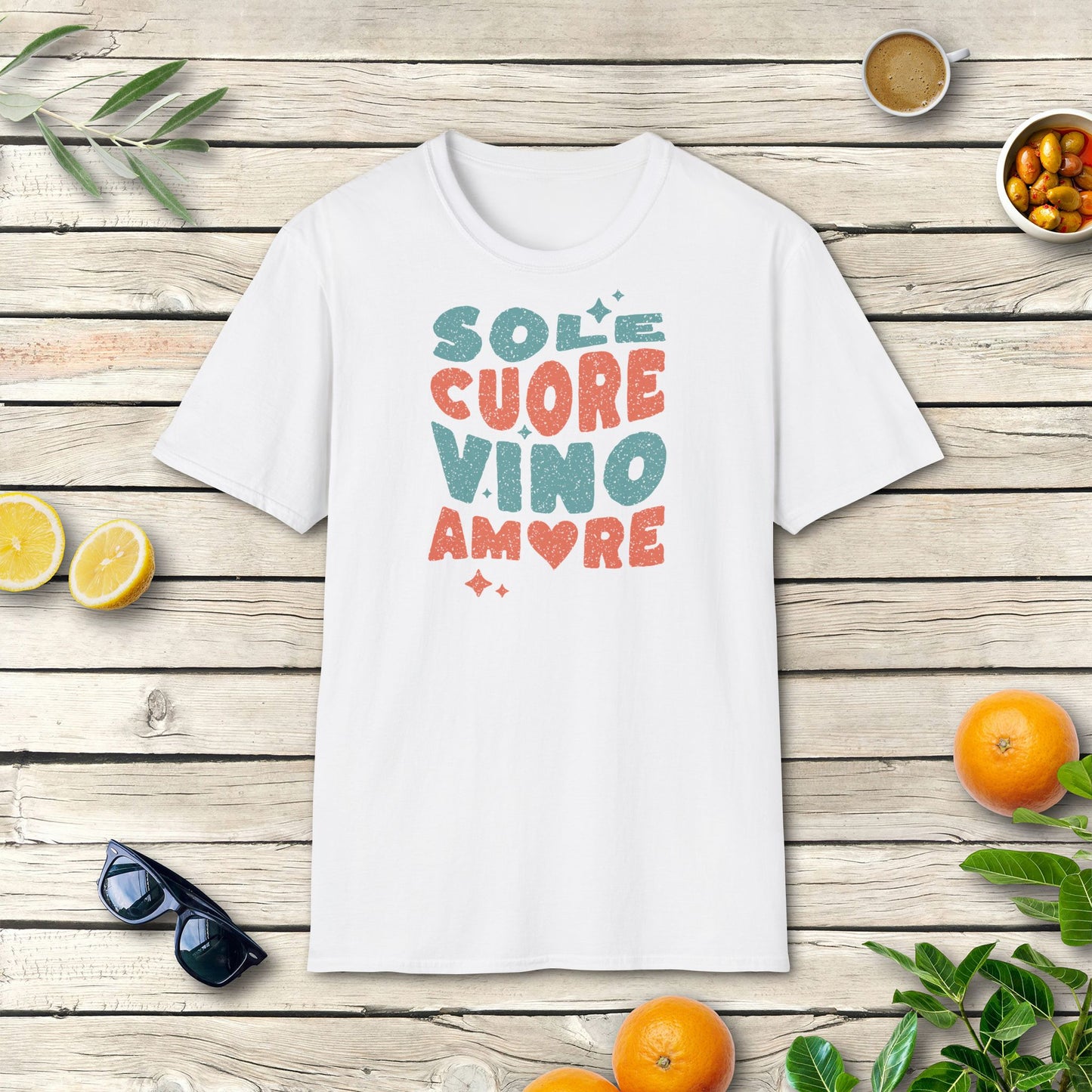 Sole, cuore, vino, amore - T-Shirt