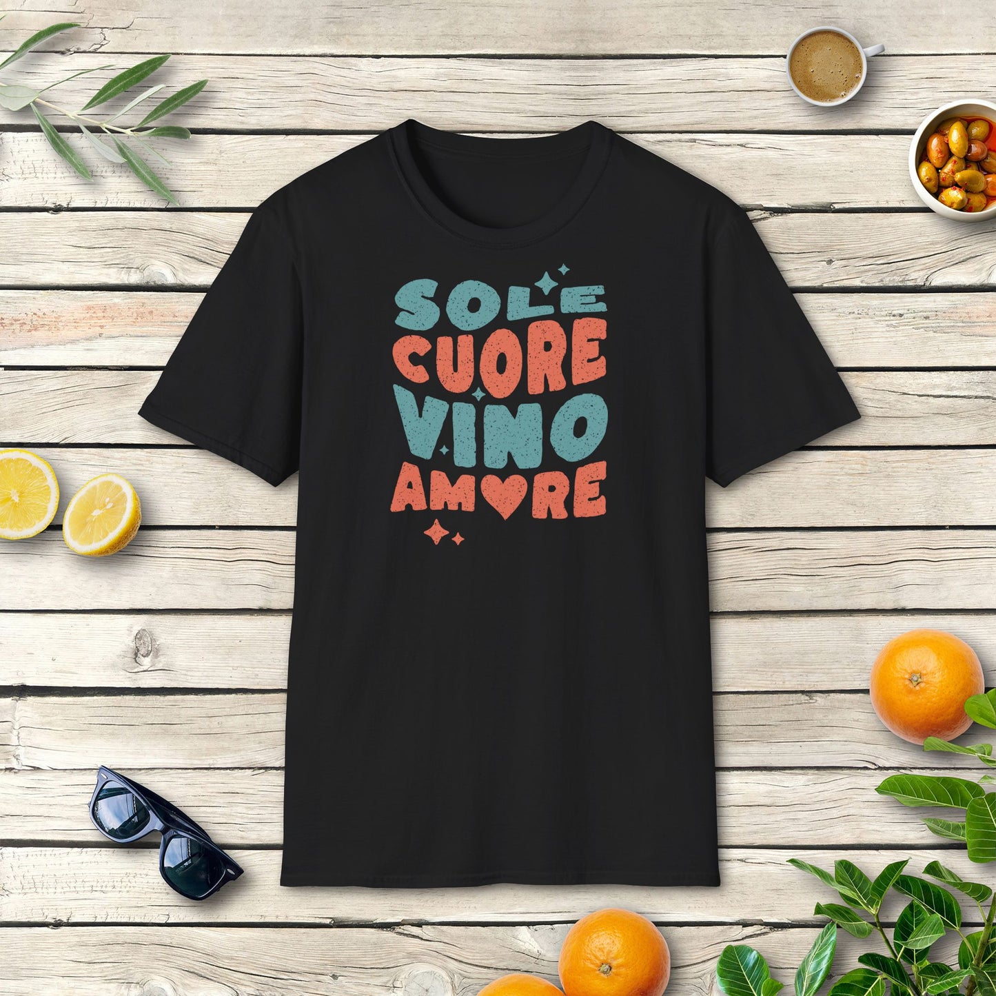 Sole, cuore, vino, amore - T-Shirt