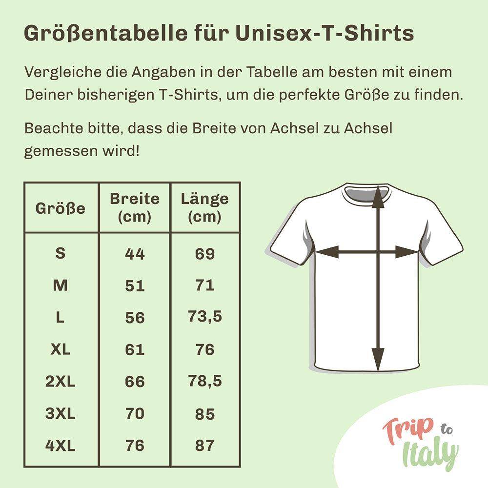 Trip to Italy - Größentabelle / Size chart