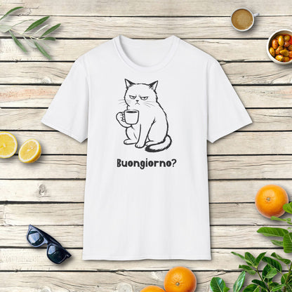 Buongiorno? Katze T-Shirt | Italienischer Kaffee Humor