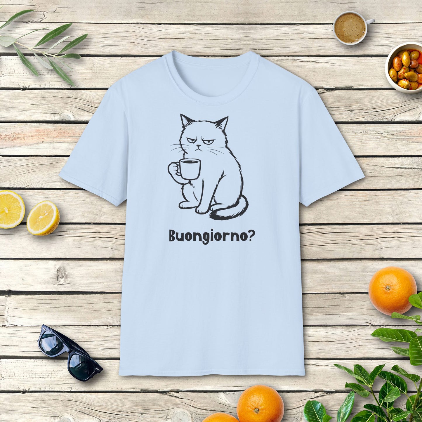 Buongiorno? Katze T-Shirt | Italienischer Kaffee Humor