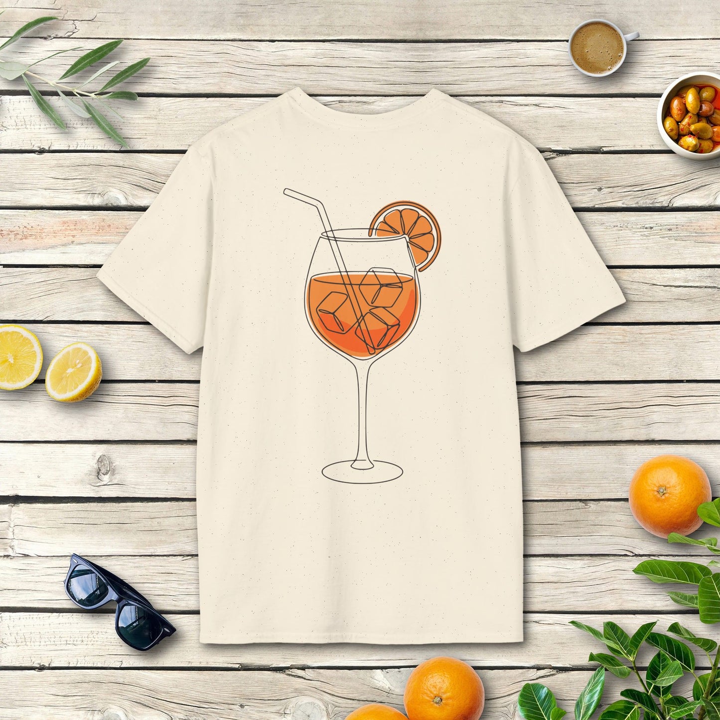 Aperitivo grande Italien T-Shirt mit Spritz-Rückenmotiv