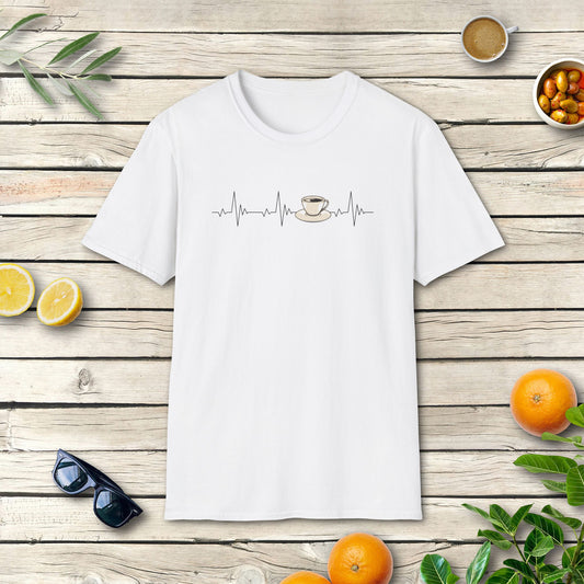 Espresso Herzschlag T-Shirt | Dezentes Italien Kaffee Design