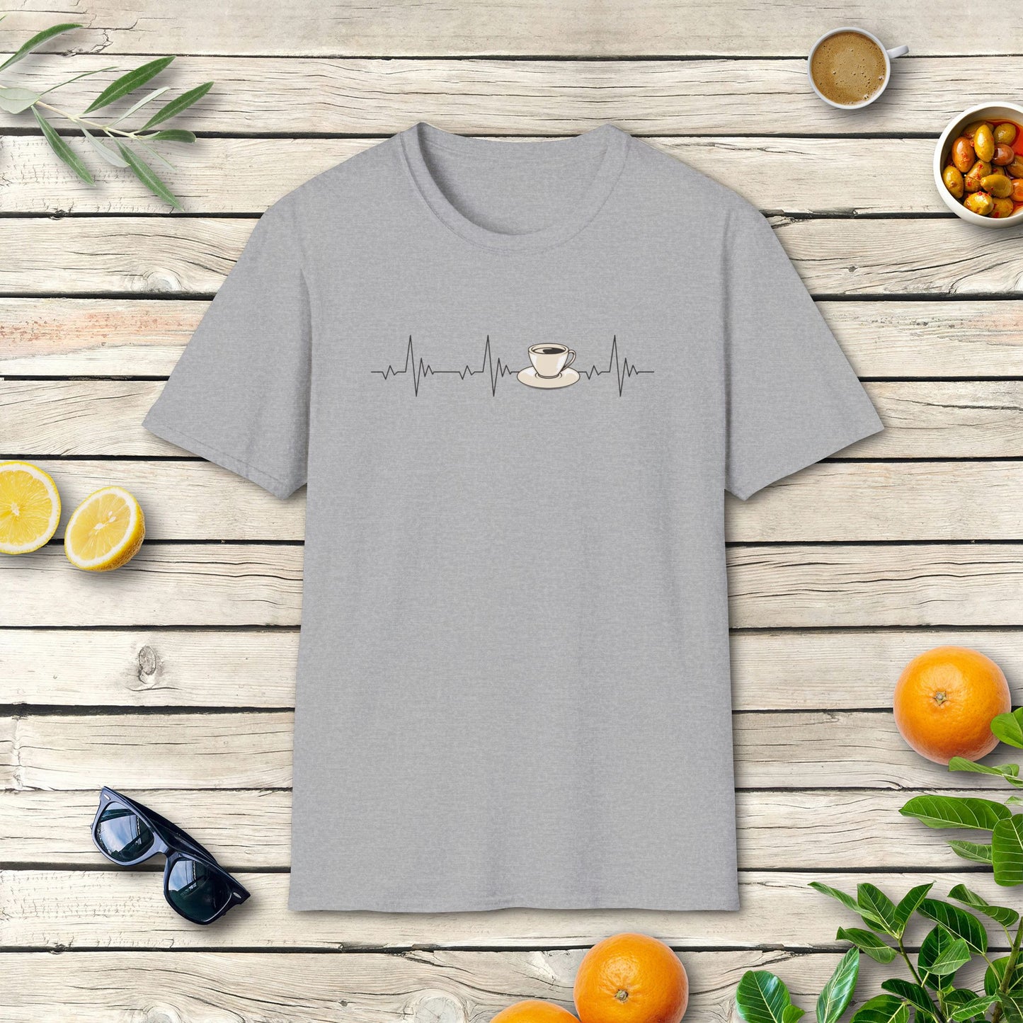 Espresso Herzschlag T-Shirt | Dezentes Italien Kaffee Design
