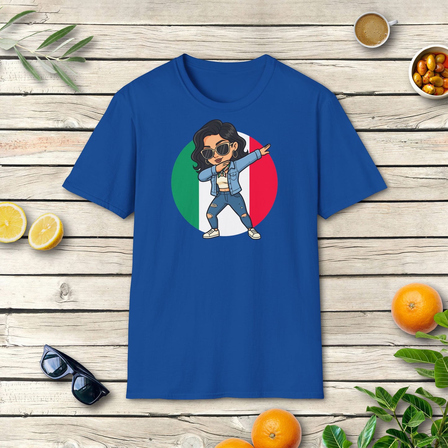 Italien Dabbing Girl T-Shirt | Lustiges Lifestyle-Motiv