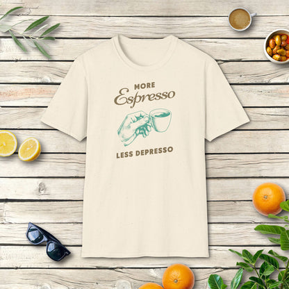 More espresso, less depresso – T-Shirt
