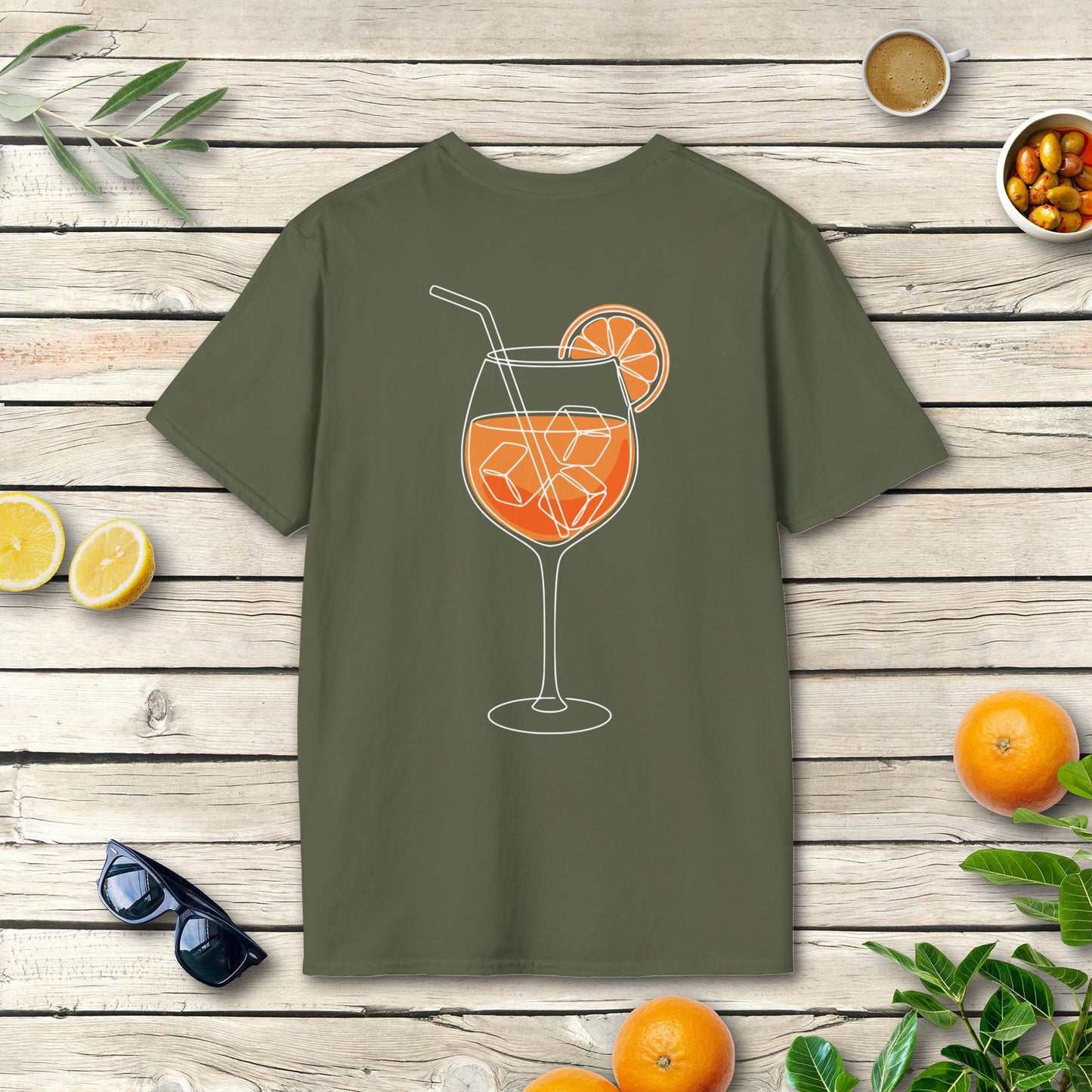 Aperitivo grande Italien T-Shirt mit Spritz-Rückenmotiv