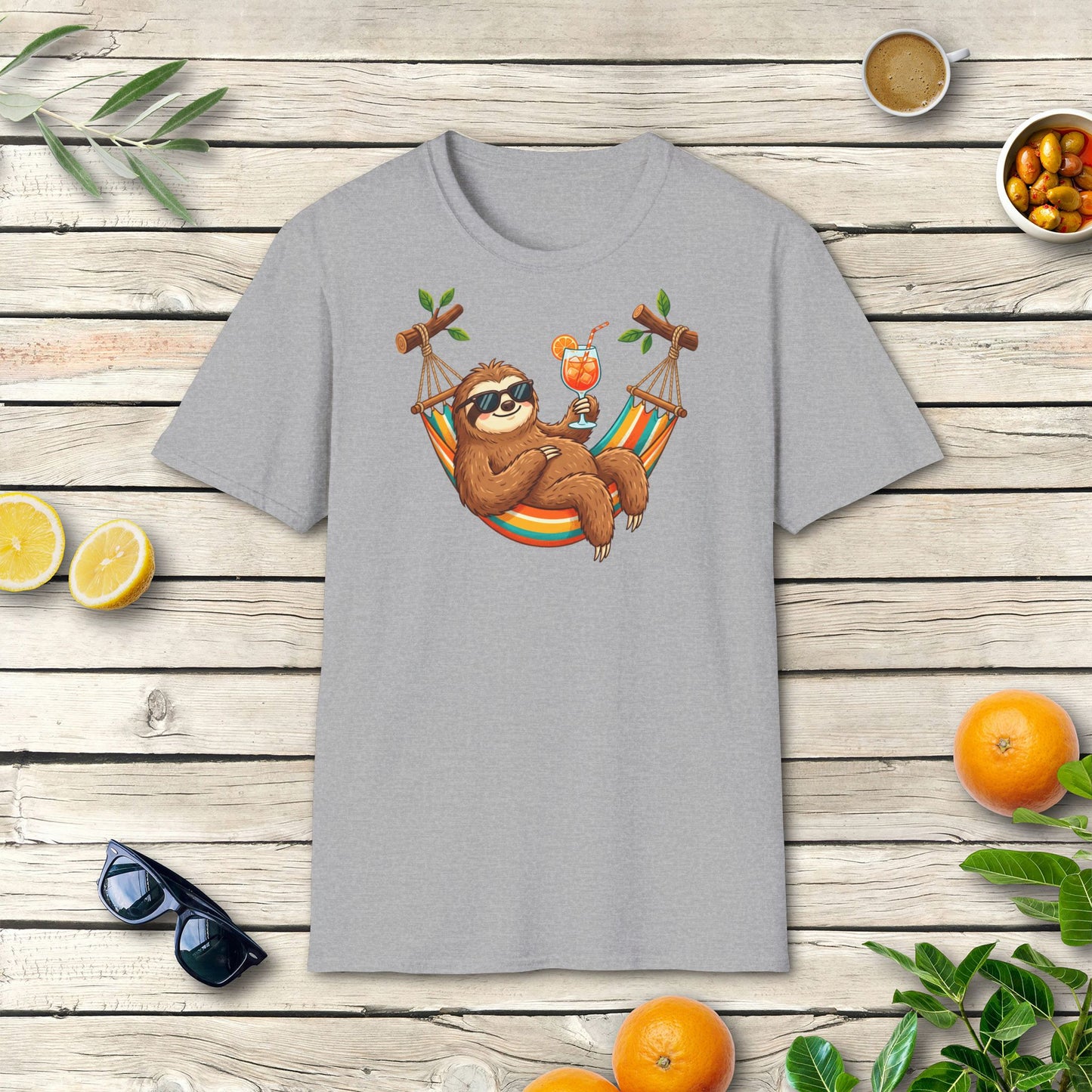 Faultier Aperitivo T-Shirt | Italienisches Sommer Design