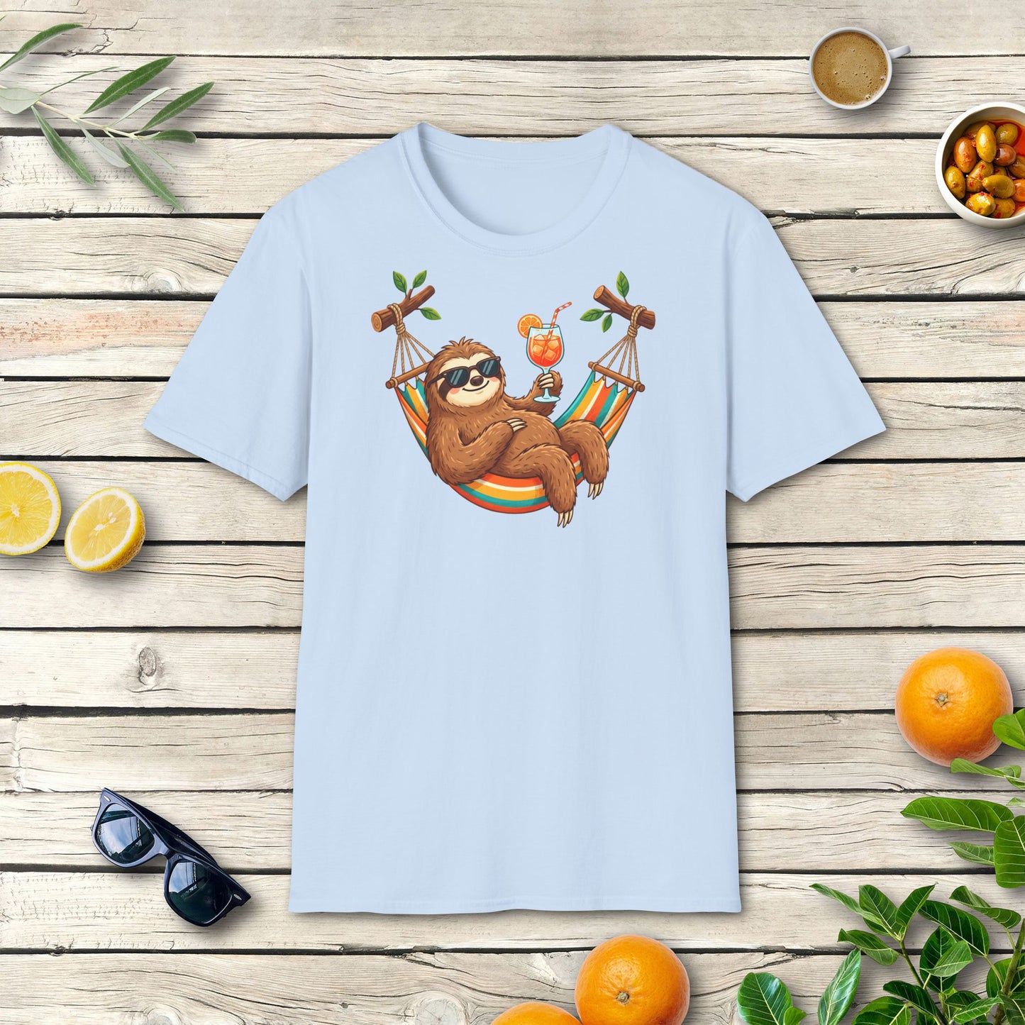 Faultier Aperitivo T-Shirt | Italienisches Sommer Design