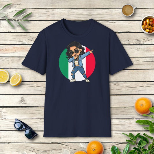 Italien Dabbing Girl T-Shirt | Lustiges Lifestyle-Motiv