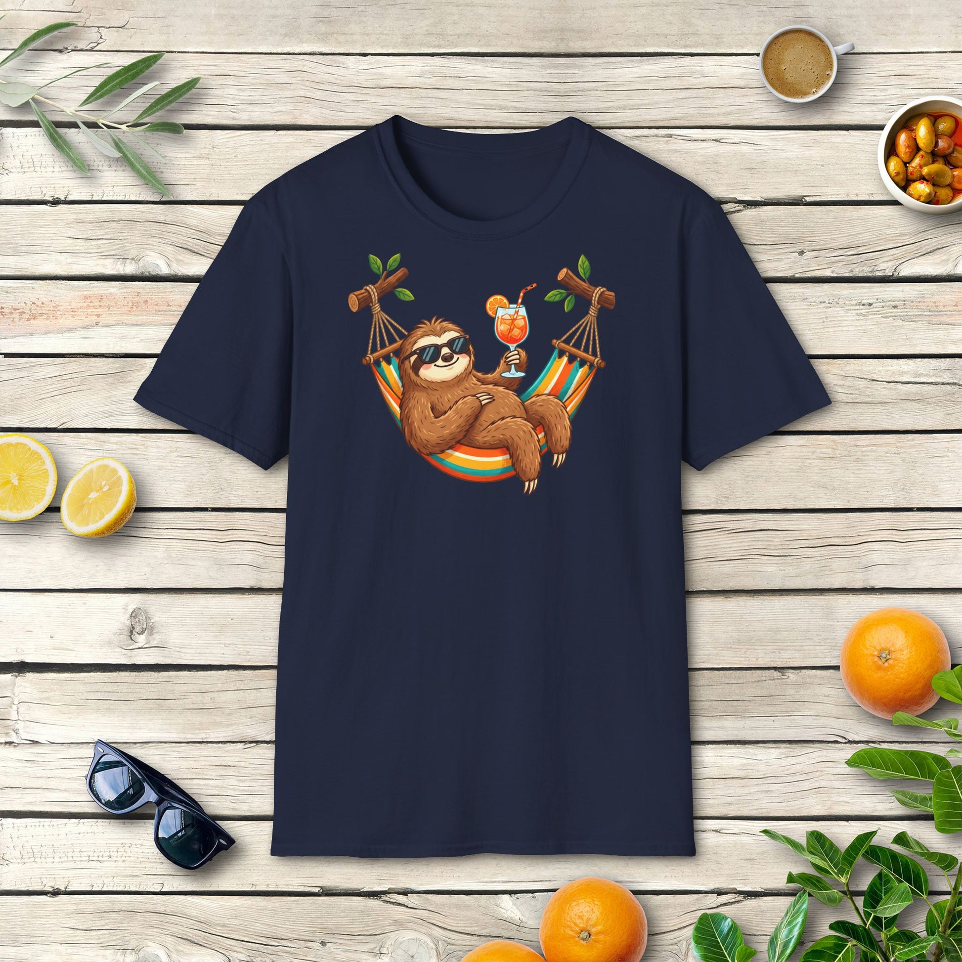 Faultier Aperitivo T-Shirt | Italienisches Sommer Design