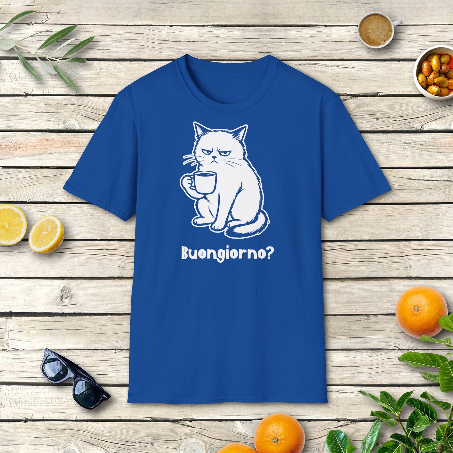 Buongiorno? Katze T-Shirt | Italienischer Kaffee Humor