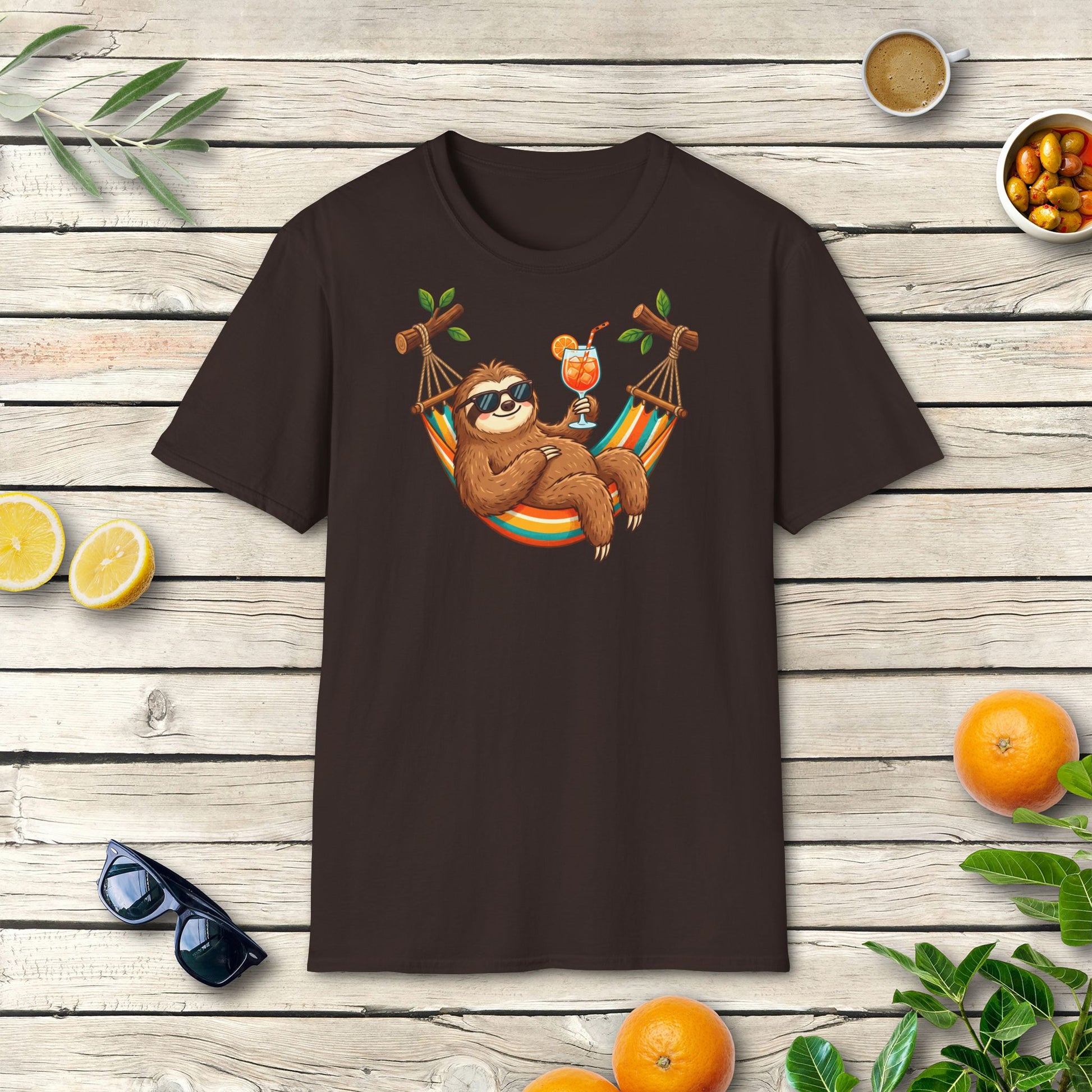 Faultier Aperitivo T-Shirt | Italienisches Sommer Design
