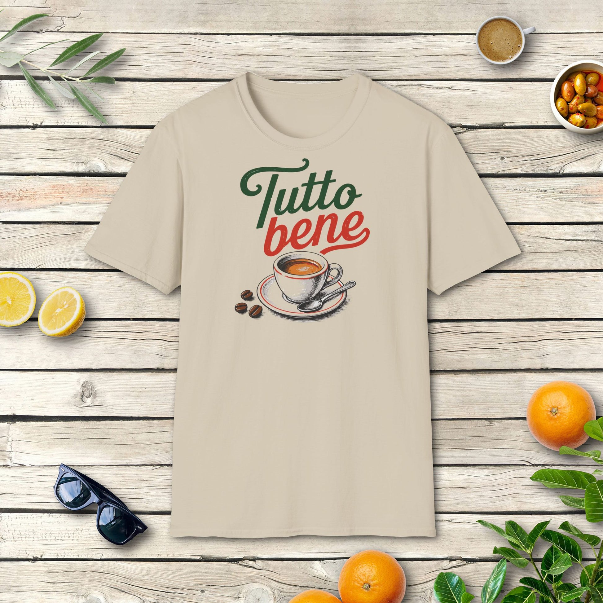 Tutto Bene Espresso T-Shirt im Italien Kaffee Style