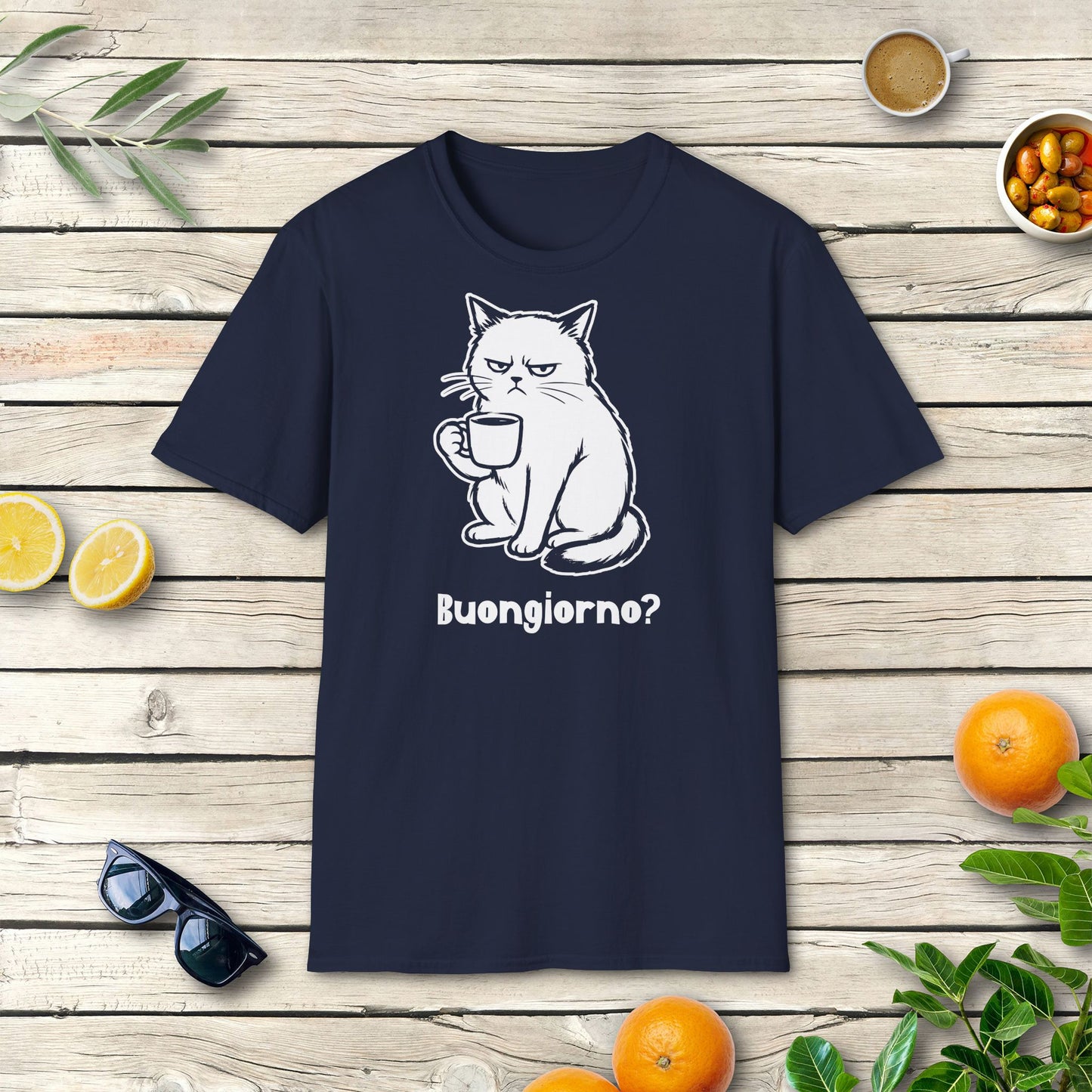 Buongiorno? Katze T-Shirt | Italienischer Kaffee Humor