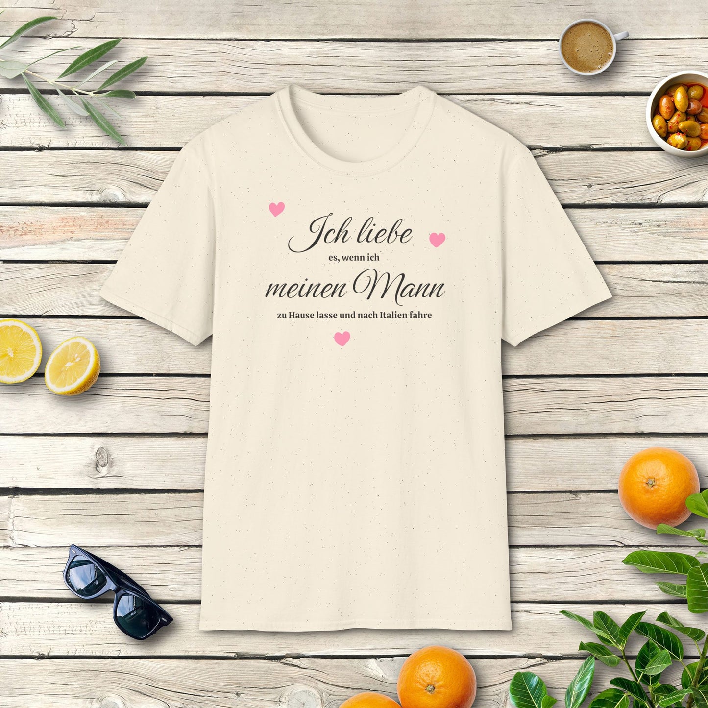 Ich liebe meinen Mann – T-Shirt mit ironischem Italien-Spruch