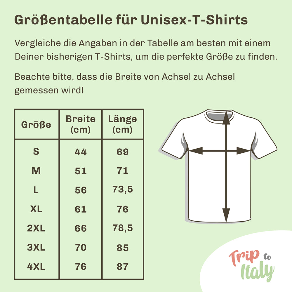 Trip to Italy - Größentabelle / Size chart