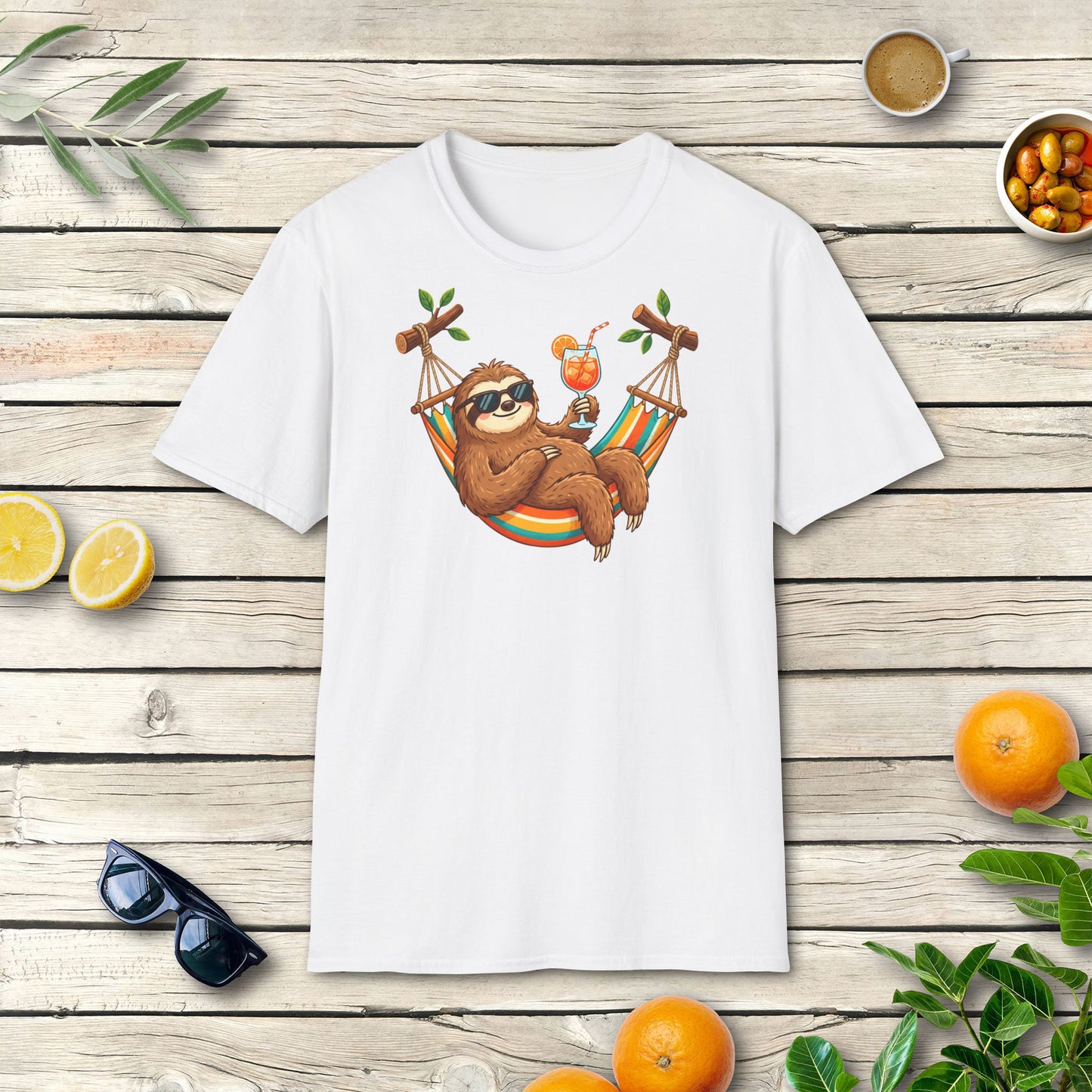 Faultier Aperitivo T-Shirt | Italienisches Sommer Design