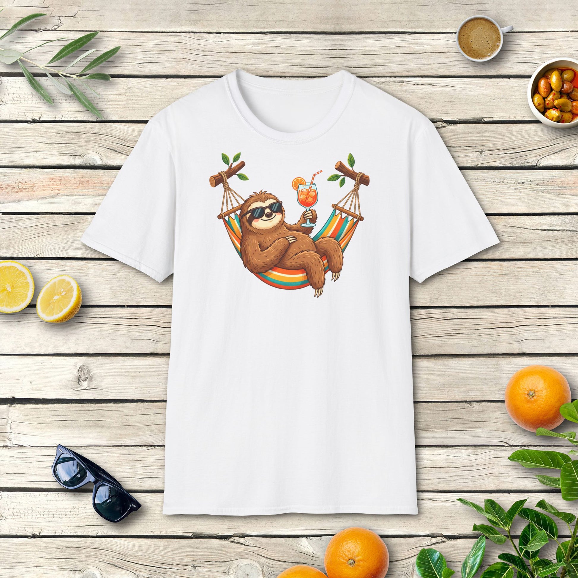 Faultier Aperitivo T-Shirt | Italienisches Sommer Design