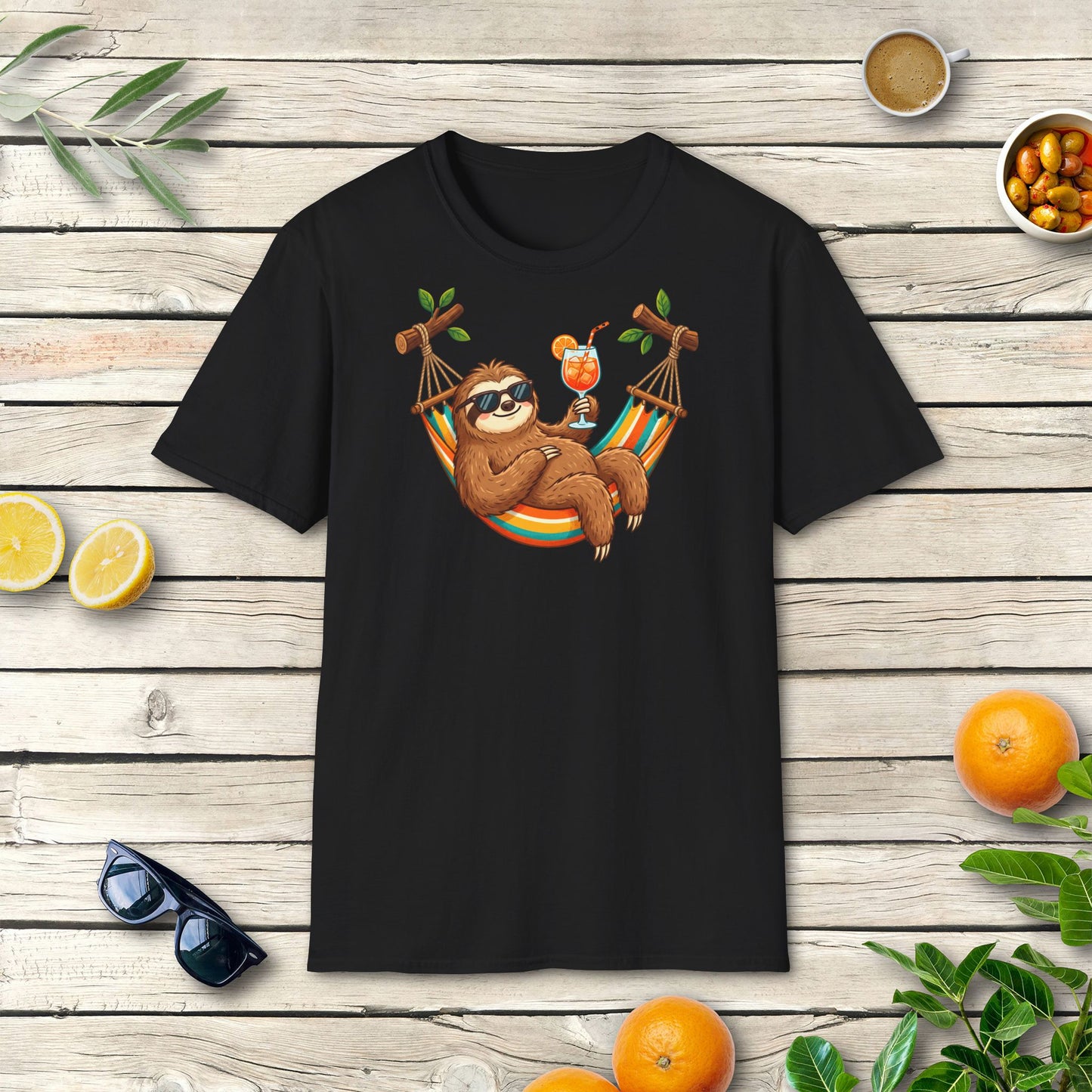 Faultier Aperitivo T-Shirt | Italienisches Sommer Design