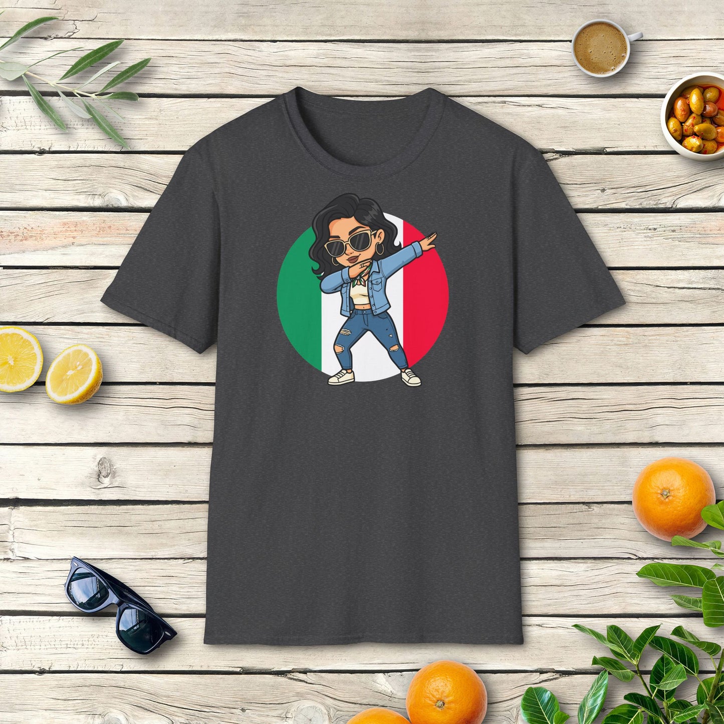 Italien Dabbing Girl T-Shirt | Lustiges Lifestyle-Motiv