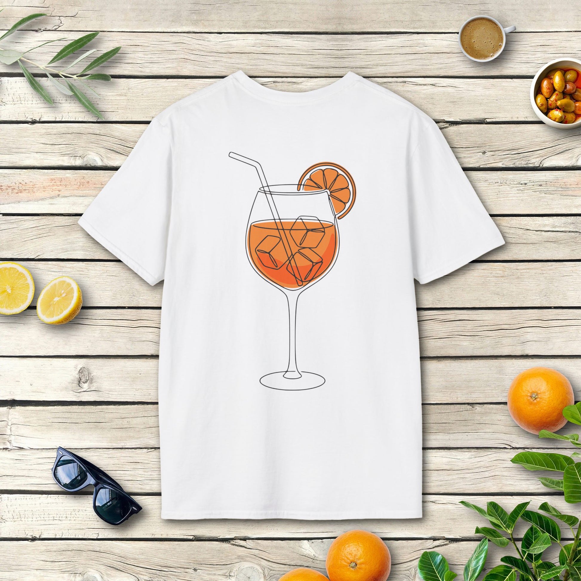 Aperitivo grande Italien T-Shirt mit Spritz-Rückenmotiv