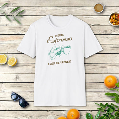 More espresso, less depresso – T-Shirt