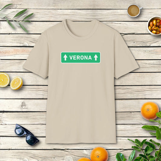 Verona T-Shirt | Italien Stadt Motiv im Straßenschild-Design
