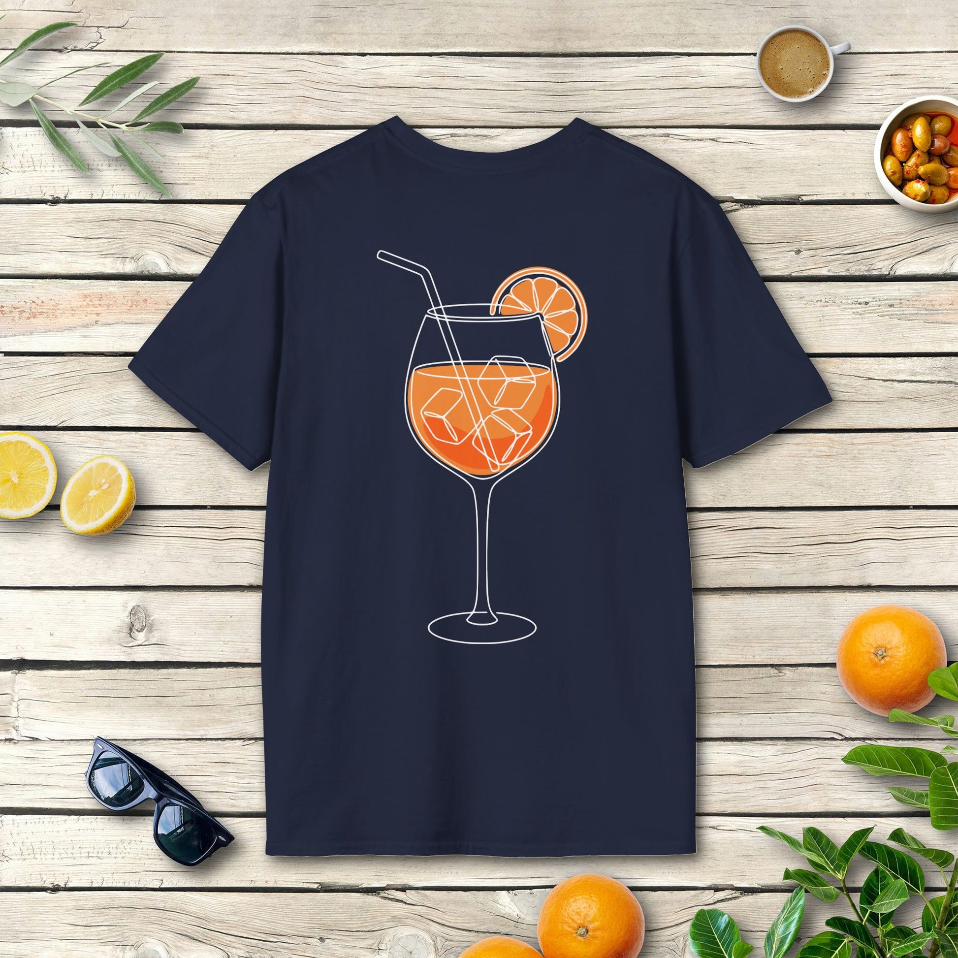Aperitivo grande Italien T-Shirt mit Spritz-Rückenmotiv
