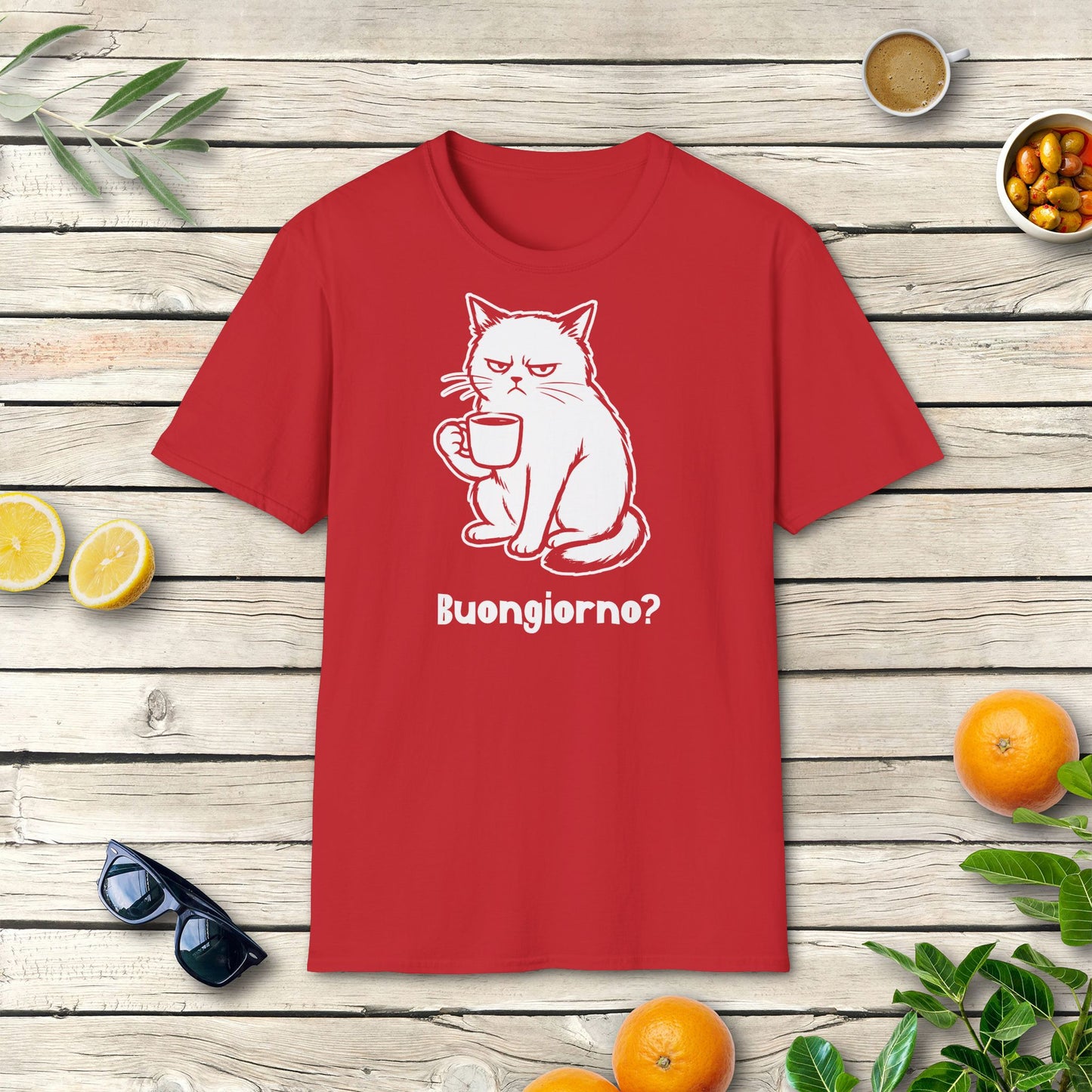 Buongiorno? Katze T-Shirt | Italienischer Kaffee Humor