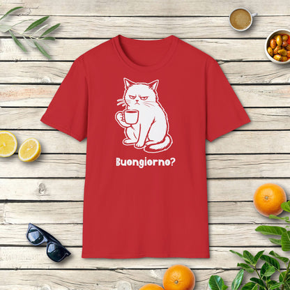 Buongiorno? Katze T-Shirt | Italienischer Kaffee Humor