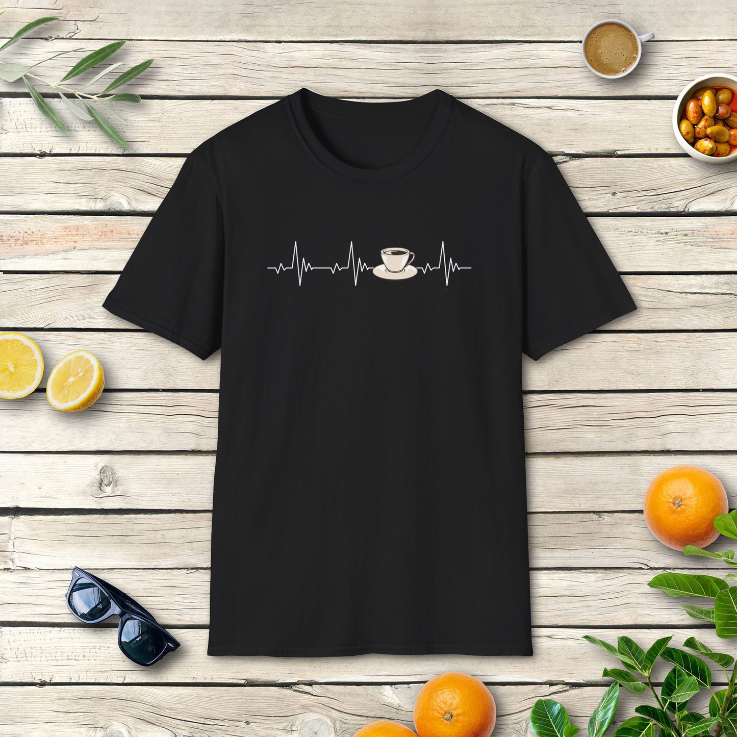 Espresso Herzschlag T-Shirt | Dezentes Italien Kaffee Design