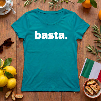 Basta | Italien Damen-T-Shirt mit Humor-Statement für Italo-Fans