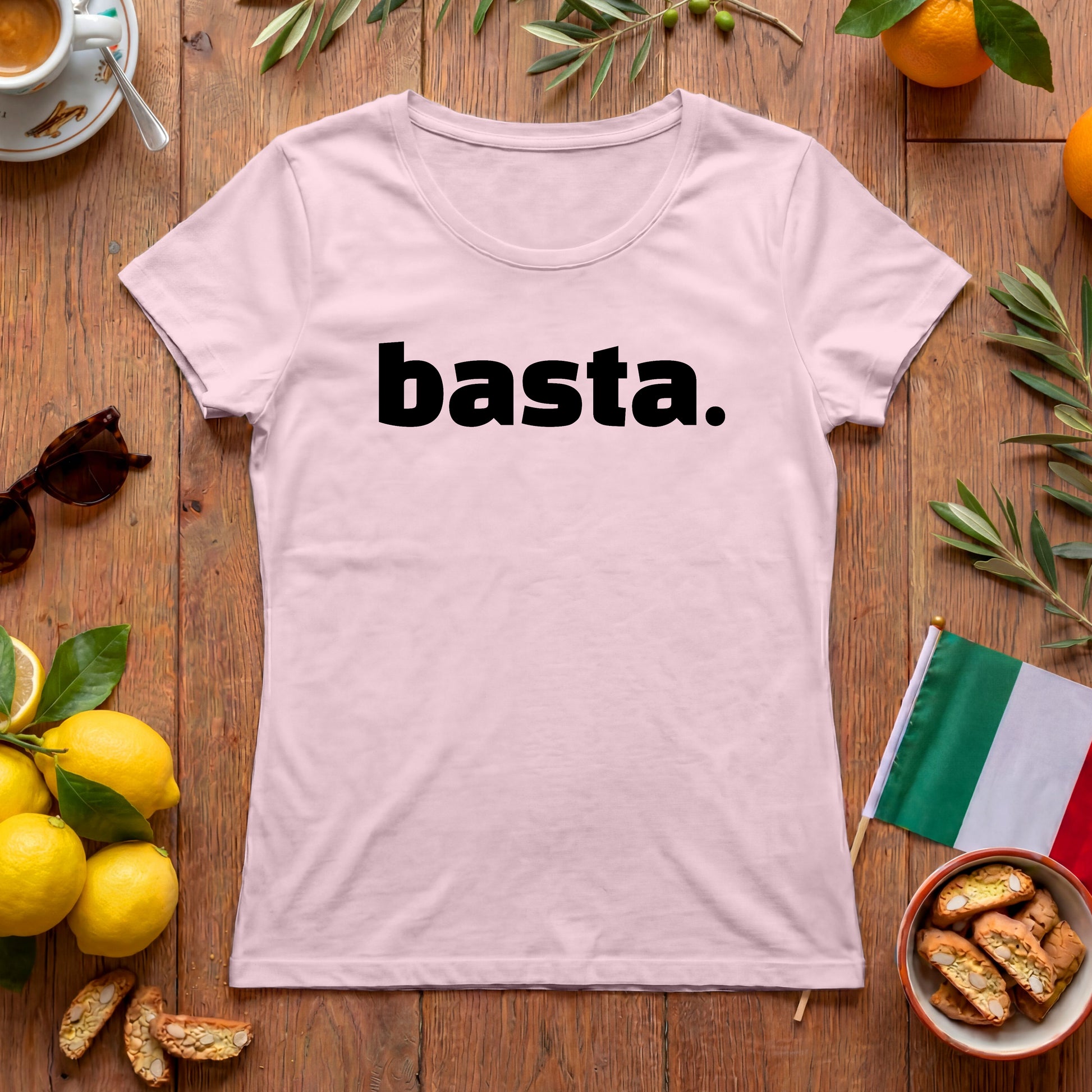Basta | Italien Damen-T-Shirt mit Humor-Statement für Italo-Fans