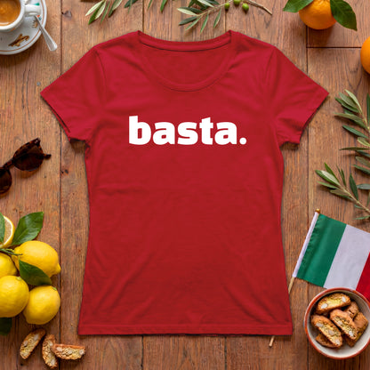 Basta | Italien Damen-T-Shirt mit Humor-Statement für Italo-Fans