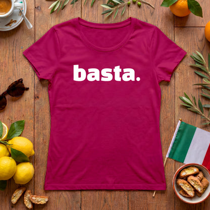 Basta | Italien Damen-T-Shirt mit Humor-Statement für Italo-Fans