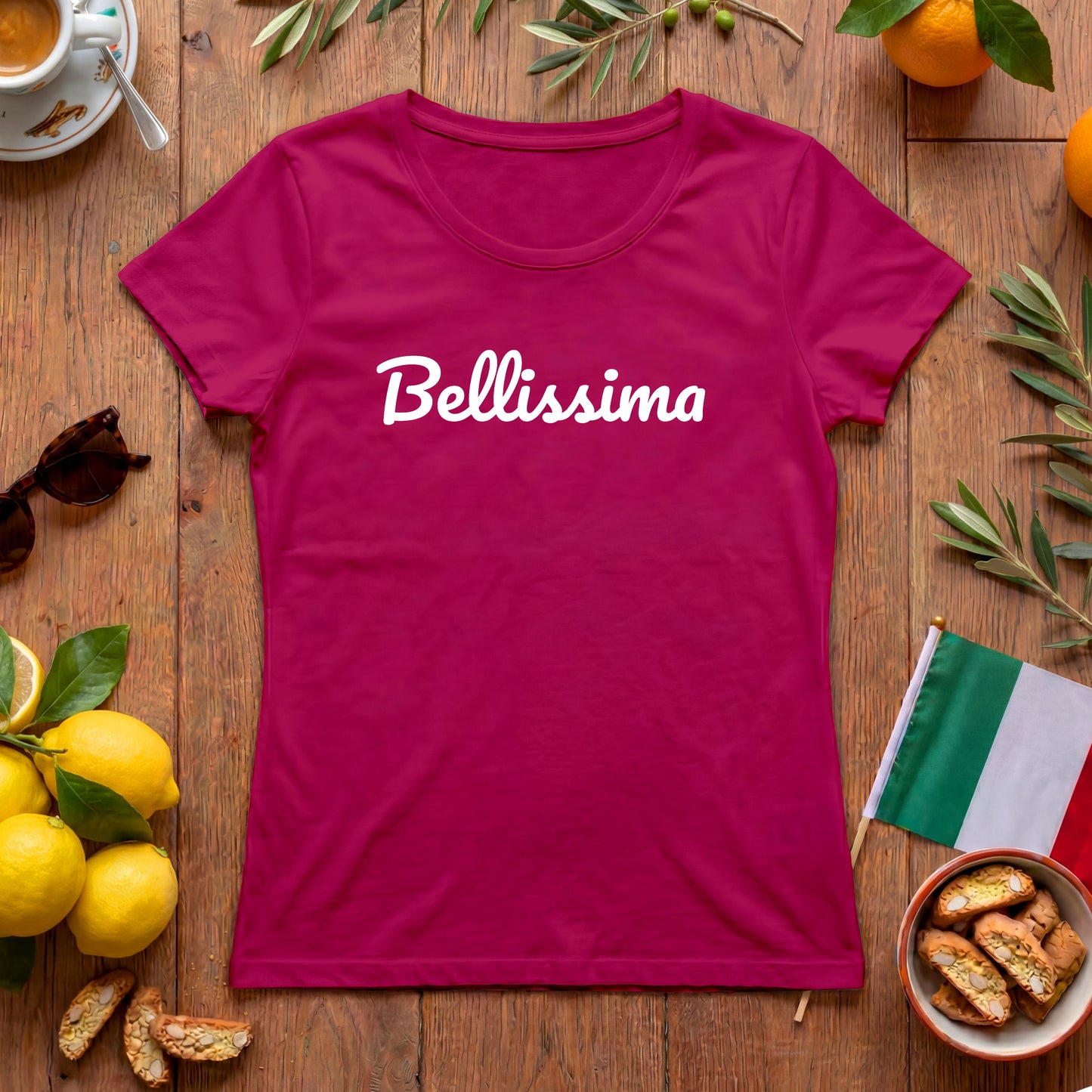 Bellissima Damen T-Shirt | Italien Shirt mit Schriftzug