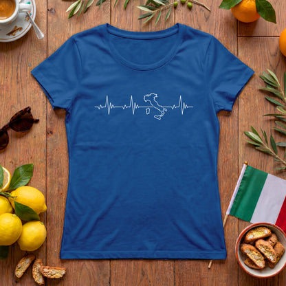 Italien Herzschlag Damen-T-Shirt | Outline Design für Italien-Fans