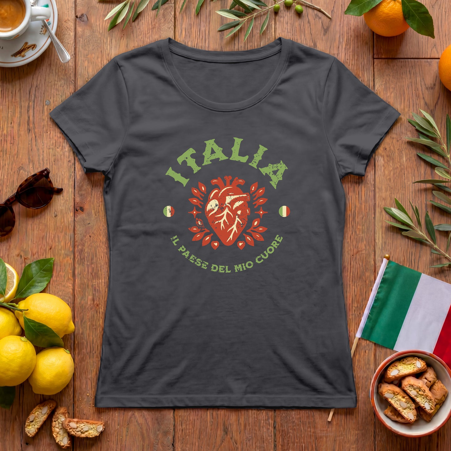 Italia Damen Shirt | Il Paese del Mio Cuore Herzdesign Vintage