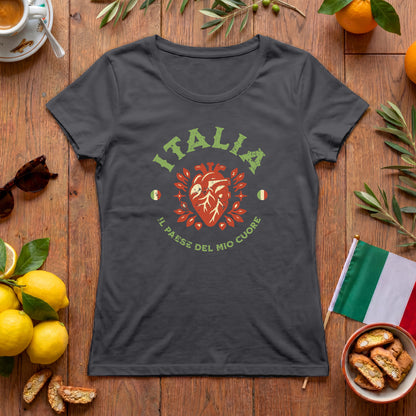 Italia Damen Shirt | Il Paese del Mio Cuore Herzdesign Vintage