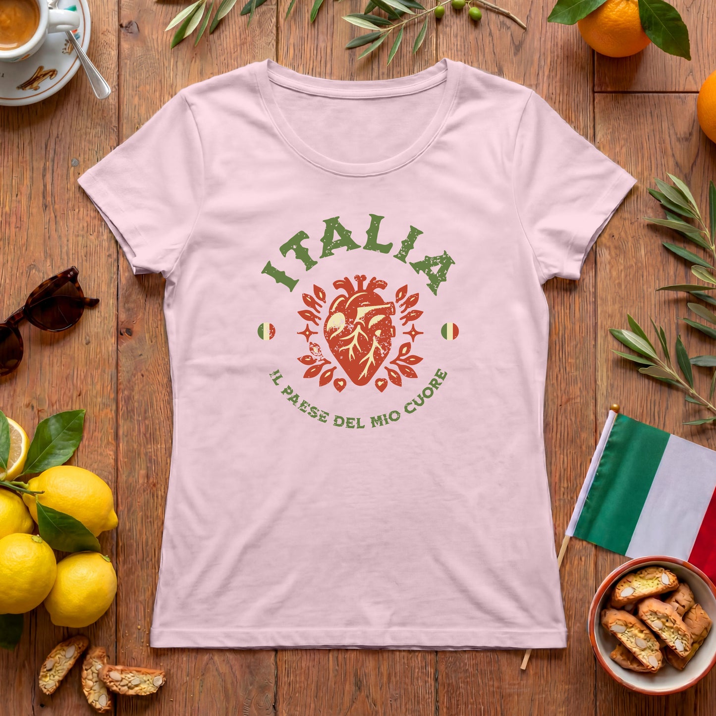 Italia Damen Shirt | Il Paese del Mio Cuore Herzdesign Vintage