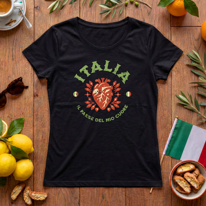 Italia Damen Shirt | Il Paese del Mio Cuore Herzdesign Vintage