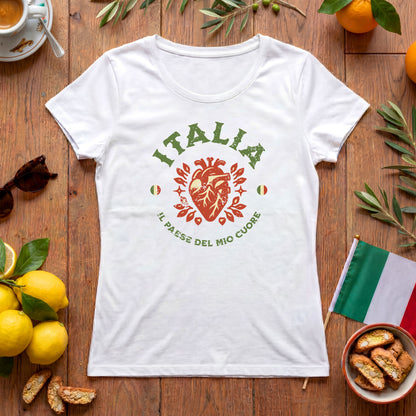Italia Damen Shirt | Il Paese del Mio Cuore Herzdesign Vintage
