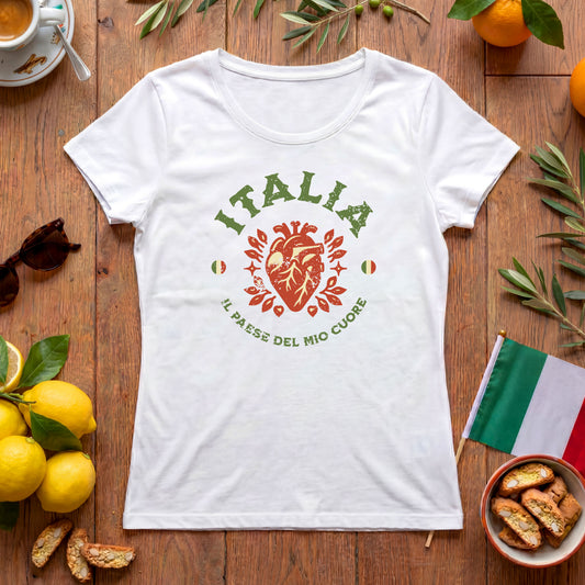 Italia Damen Shirt | Il Paese del Mio Cuore Herzdesign Vintage