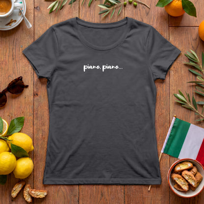 Piano, piano – feminies Damen T-Shirt mit coolem Spruch