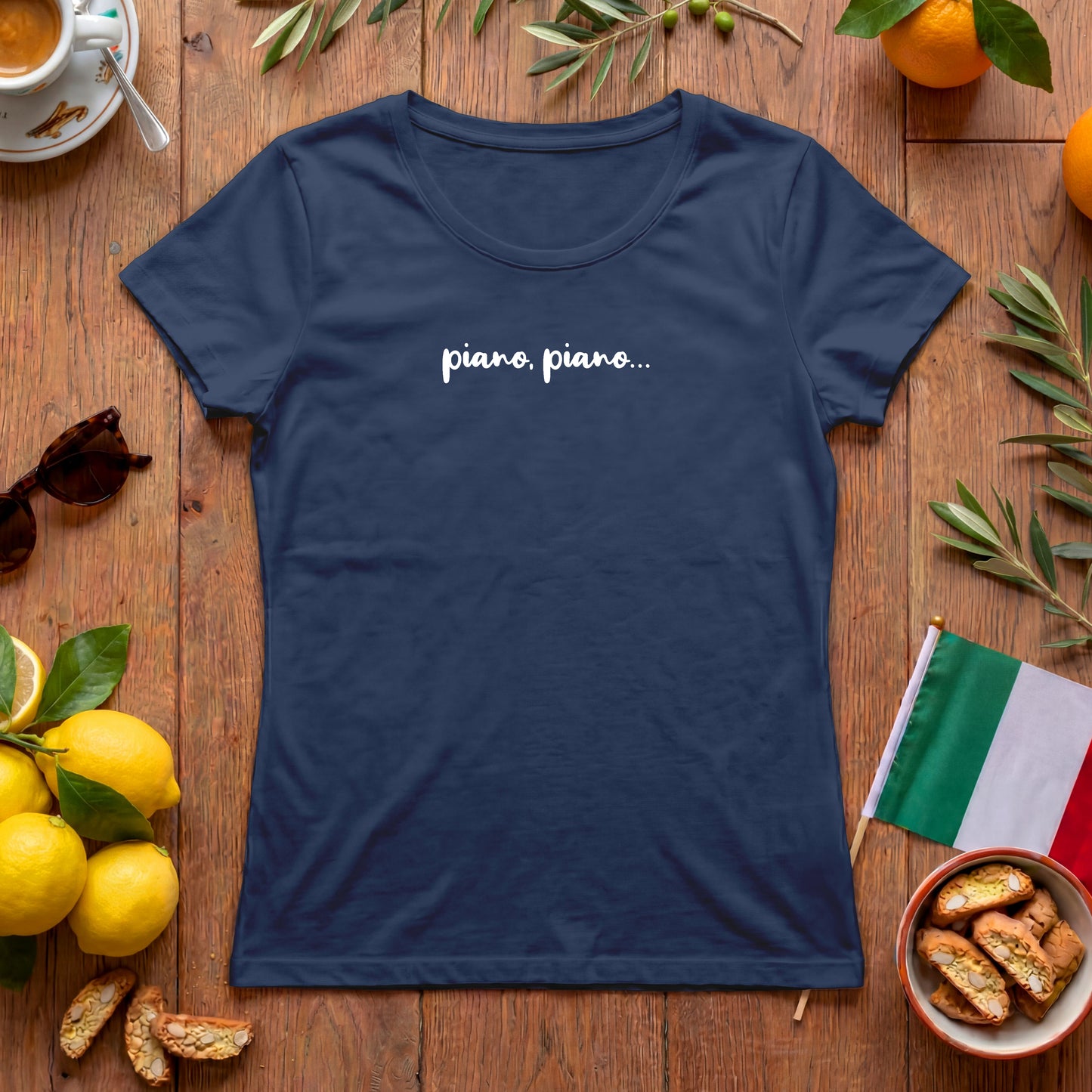 Piano, piano – feminies Damen T-Shirt mit coolem Spruch