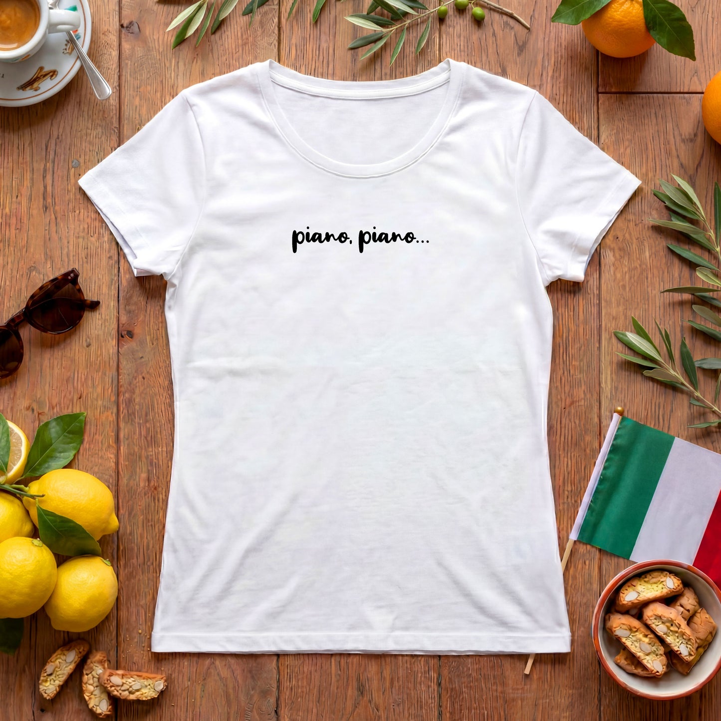 Piano, piano – feminies Damen T-Shirt mit coolem Spruch